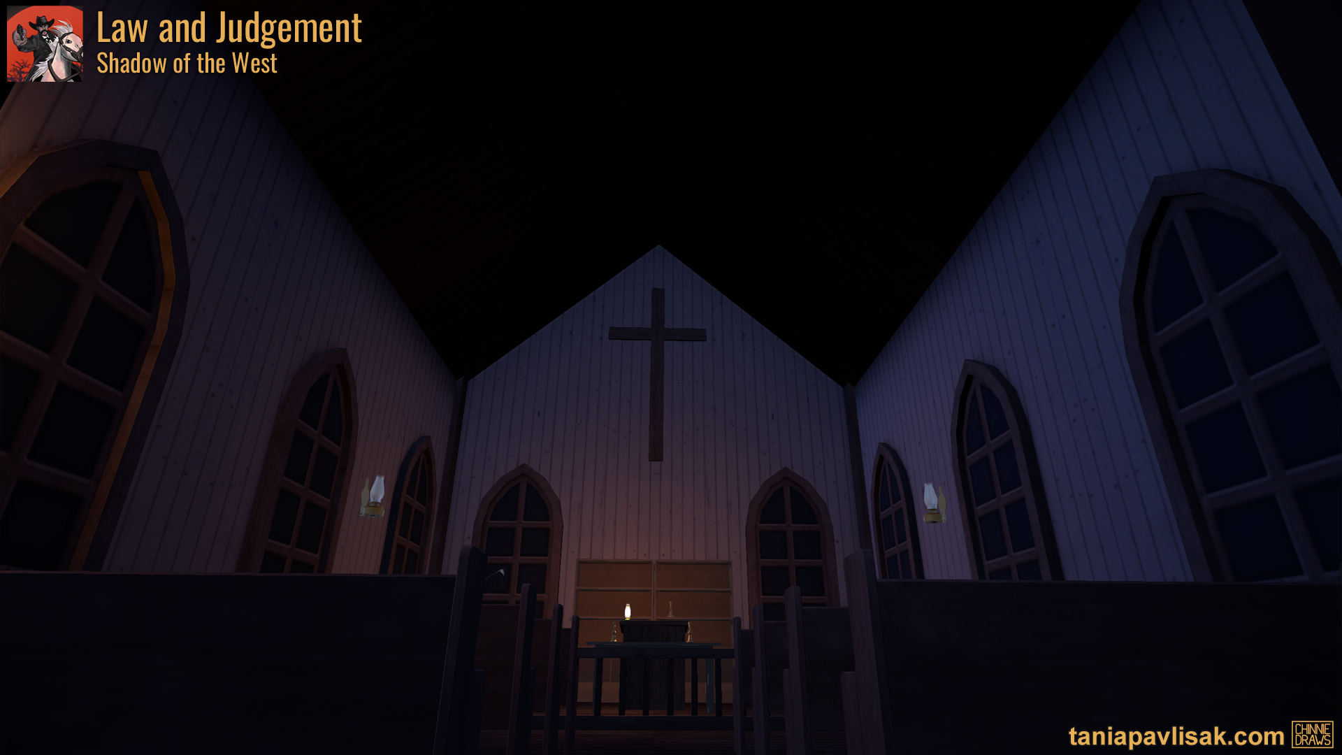 Boswell Church's interior at night