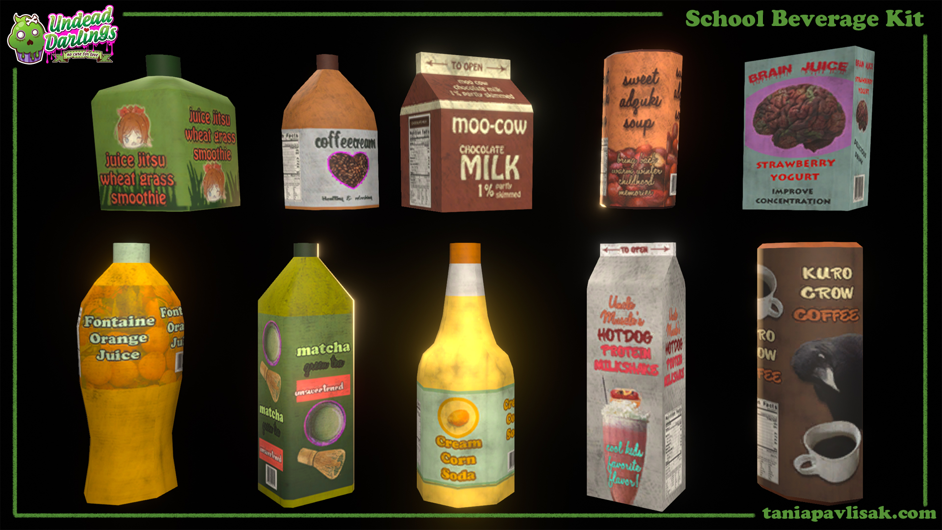 Various school beverages from vending machine